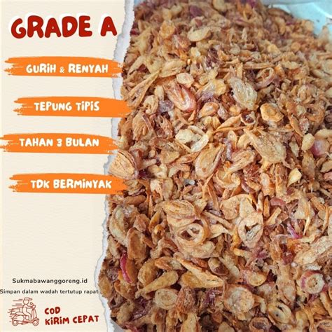 Jual Kg Bawang Goreng Asli Brebes Murni Bersih Tanpa Minyak Higenis