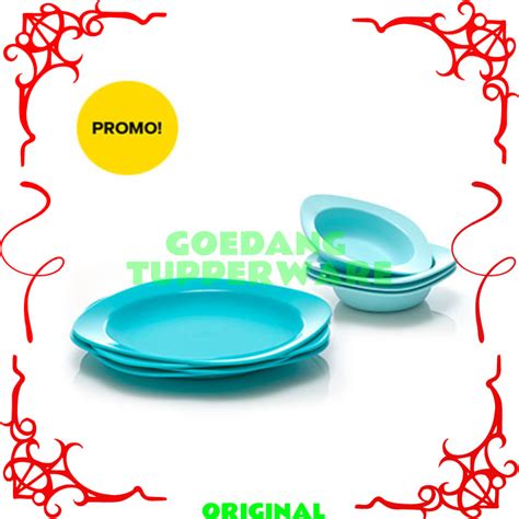 Jual Piring Mangkok Set Tupperware Original Plastik Tebal Microwave Set