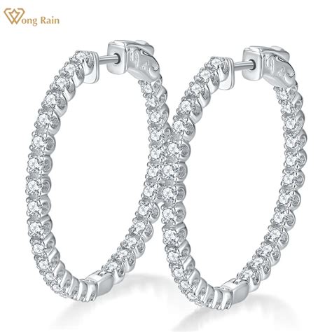 Wong Chuva Luxo 925 Prata Esterlina Vvs D Cor Real Moissanite Diamantes