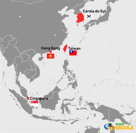 Tigres Asiaticos Mapa - Tigres Asiáticos: quem são, importância, resumo - Brasil Escola