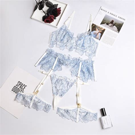 Wedding Lingerie Light Blue Piece Fairy French Lingerie Set Etsy