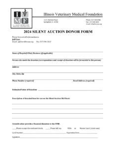 Pdf Fillable Ivmf Ac Silent Auction Donor Form Illinois State