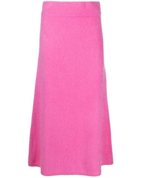 Lisa Yang Asta Brushed Cashmere Midi Skirt In Pink Lyst