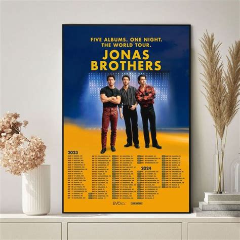 Jonas Brothers Poster Five Albums One Night Tour 2023 Poster