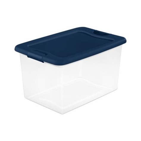 Sterilite 64 Quart Latching Plastic Storage Container Tote Marine Blue