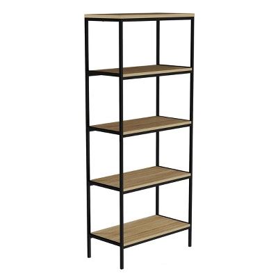 Hastings Home Tier Open Bookshelf Industrial Bookcase With Steel