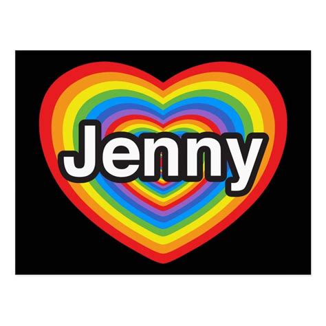 I Love Jenny I Love You Jenny Heart Postcard Birthday Card Template Love You Postcard