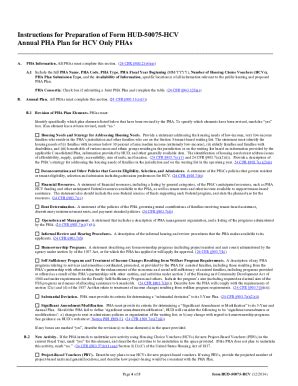 Fillable Online Instructions For Preparation Of Form HUD 50075 HCV