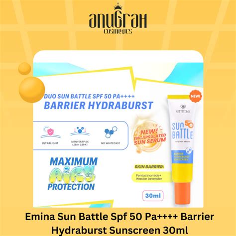 Jual Emina Sun Battle Spf Pa Barrier Hydraburst Sunscreen Ml