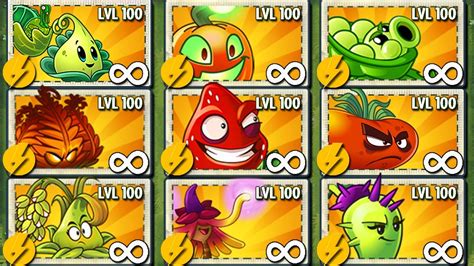 PvZ 2 Challenge All Plants Max Level Using 5 Plant Food Vs 10