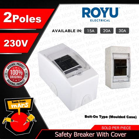 ROYU Safety Breaker W Cover Moulded Case 2 Pole 230V 15A 20A 30A