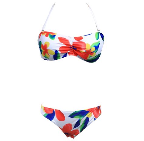 Exotic Retro Style Floral Sexy Women Bikini Set Bandage Bandeau Push Up