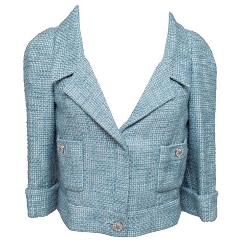 Spring 1997 Chanel Baby Blue Boucle Jacket At 1stdibs Pale Blue