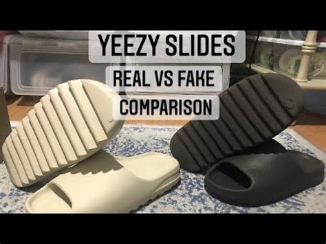 Real VS Fake Comparison Of The Adidas Yeezy Slides Review YouTube