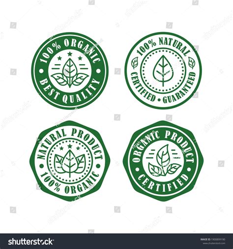 Natural Organic Product Stamp Premium Logos Stock Vector Royalty Free