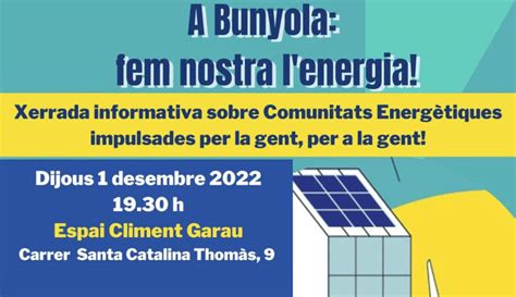 Charla informativa sobre Comunidades Energéticas En Bunyola hagamos