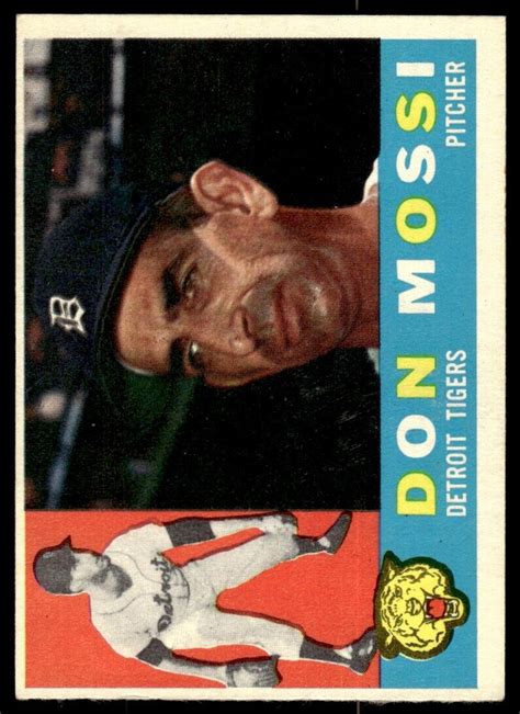 1960 Topps Set Break Don Mossi Detroit Tigers 418 EBay