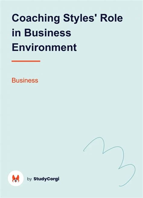 Coaching Styles' Role in Business Environment | Free Essay Example