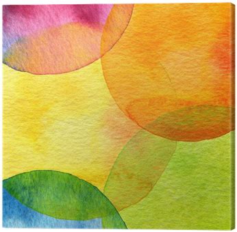 Abstract Watercolor Circle Painted Background Canvas Watercolor