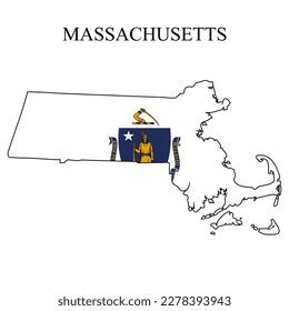 Massachusetts Map Vector Illustration Global Economy Stock Vector (Royalty Free) 2278393943 ...