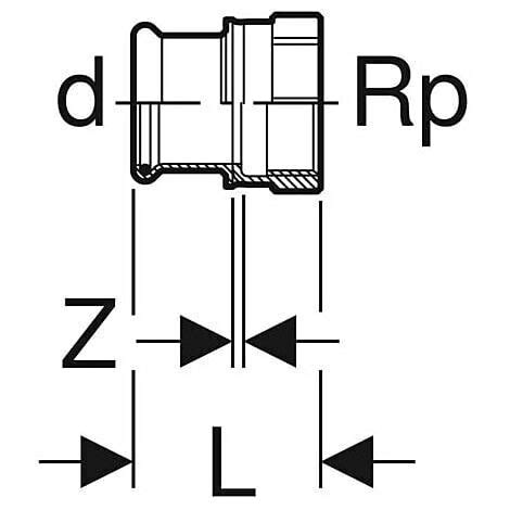 Geberit Mapress C Stahl Bergang Mit Innengewinde Au Endurchmesser Mm
