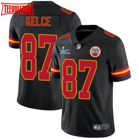 Kansas City Chiefs Travis Kelce Super Bowl LVII Black Color Rush Jersey