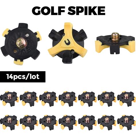 14pcs Pack Golf Shoe Spikes Screw Small Metal Thread Spikes Cleats Fit For Golf Sports Shoes