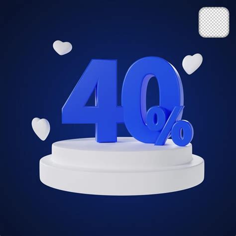 Premium Psd Sale Discount Number 40 Percentage Off 3d Illustration