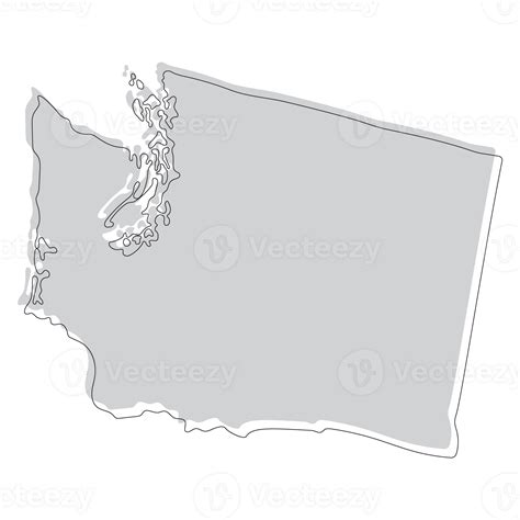 Washington State Map Map Of The U S State Of Washington 39148653 Png