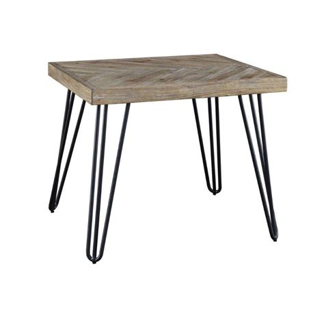 Benjara 27 In Black And Brown Rectangle Wood End Table With Hairpin