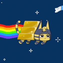 Ankha Rainbow Cat Head Meme 