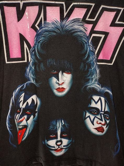 Vintage KISS Band Shirt Rock Chang Thailand Mega Print Bootleg Size