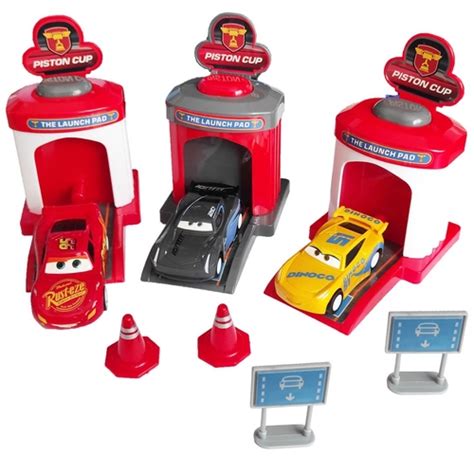 Kit 3 Carrinhos c Lançadores Garagem Mcqueen Carros Disney Submarino