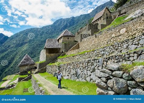 Woman In Machu Picchu Peru Stock Photo Image Of Inca Civilization