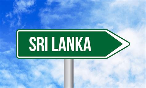 Premium Photo Sri Lanka Road Sign On Cloudy Sky Background