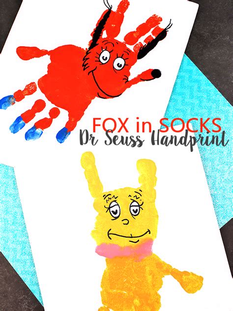 Fox In Socks Handprint Craft Our Kid Things