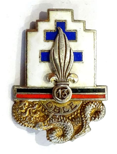 Insigne 13 DBLE Drago guilloché émail Pastille gravée