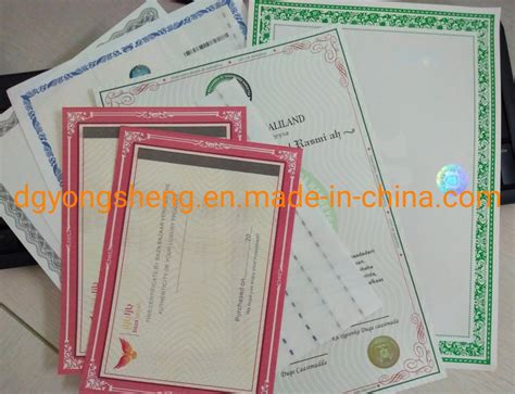 Security Watermark Certificate Paper With Invisible Uv Printing China