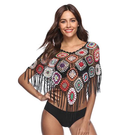 Buy Womens Shirt Tops And Blouses Crocheted Cover Ups