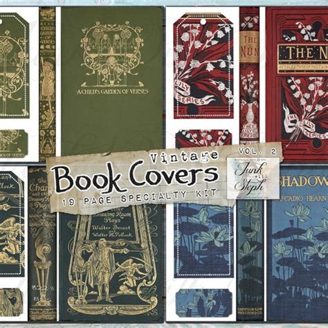 Vintage Book Covers Volume 1 19 Pages Of Beautifully Etsy