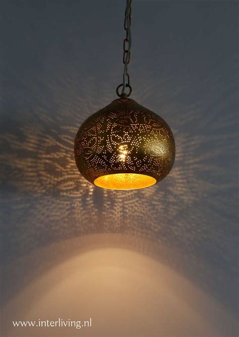 Kleine Oosterse Filigrain Lamp Open Bol Hanglamp Met Gaatjes