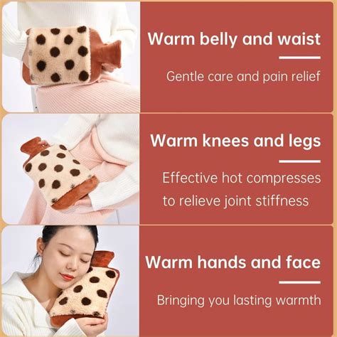 1 8L Large Rubber Hot Water Bottle With Cover Pink Relieve Menstrual Cramps Pain Warm