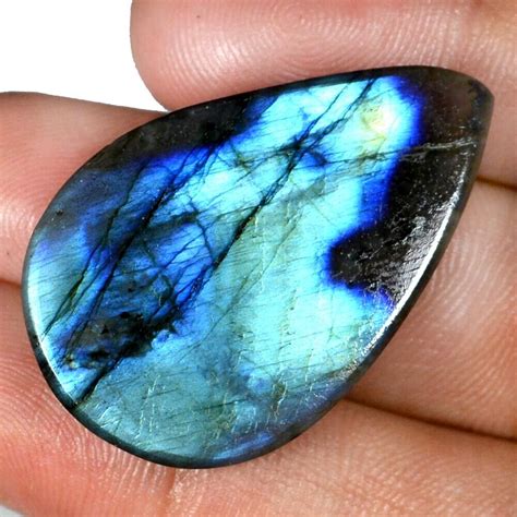 Blue Flashy Labradorite 54 50 Cts 100 Natural Loose Cabochon 24 X 38mm