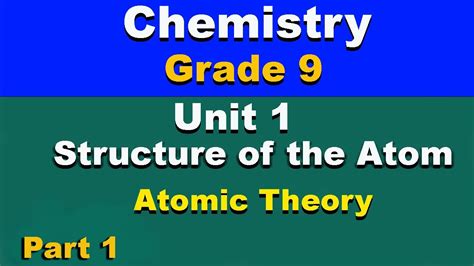 Grade 9 Chemistry Unit 1 Part 1 Structure Of The Atom Atomic Theory Youtube