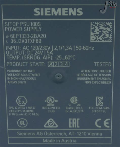 Siemens Sitop Psu S Vdc A Ep Ba Ebay