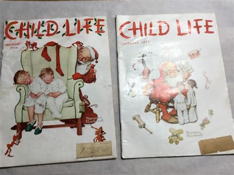 Child Life Magazines December 1953 December 1952 Norman Rockwell