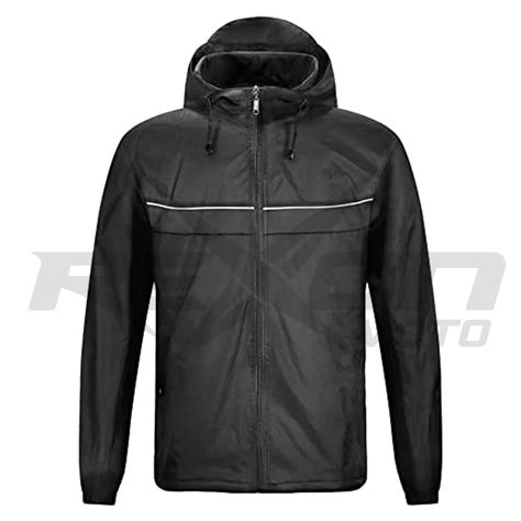 Men's Waterproof Hooded Rain Jacket, Lightweight Packable Raincoat For ...