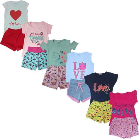 Kit Lote Conjuntos Infantil Menina Pe As Roupa Infantil Atacado