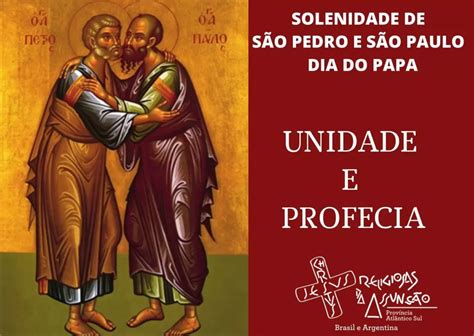 Solenidade De S O Pedro E S O Paulo Religiosas Da Assun O