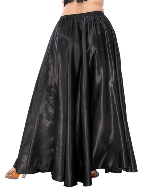 Satin Belly Dance Costume Skirt In Black